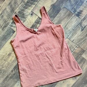 J. Jill Ribbed V-Neck Tank Top - Rose